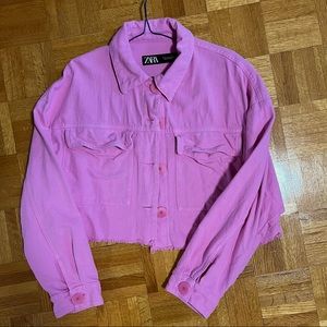 Bubble gum pink ZARA Cropped Jacket